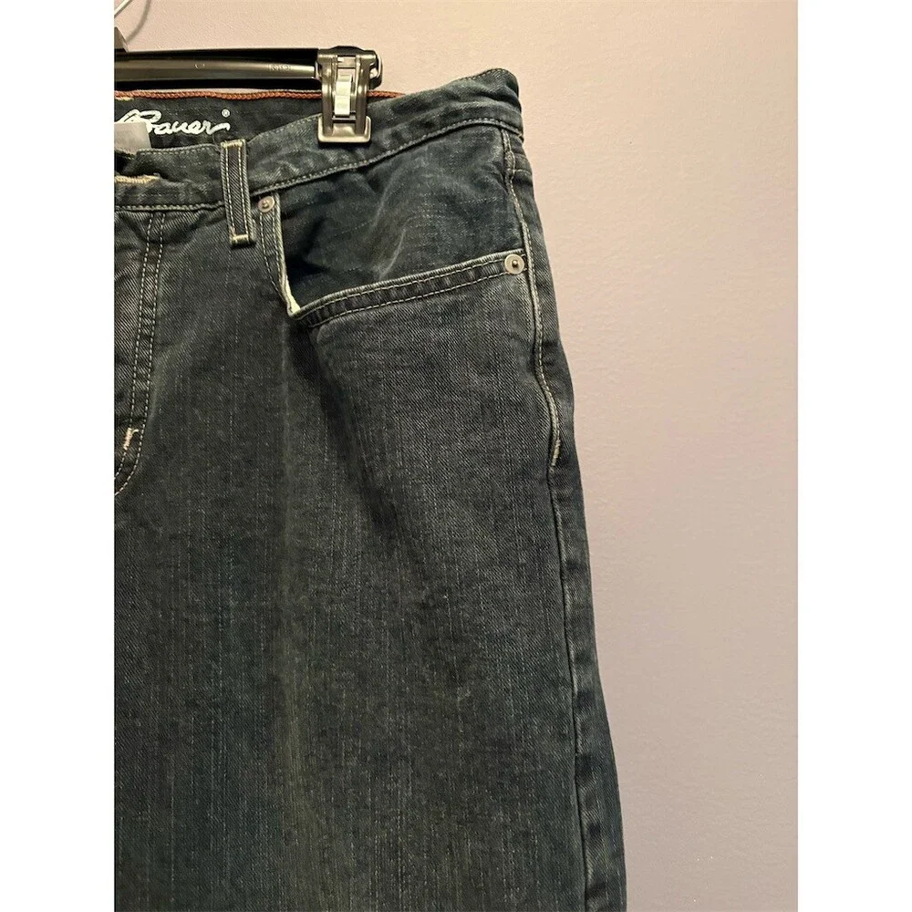 Eddie Bauer Jeans Mens 34x34 Dark Blue Lined Straight Leg 5-Pocket Denim